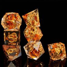 High-End RPG Inspired Sharp-Edged Polyhedral Dice Set, Suitable For Role-Playing Games - Orange - View 8