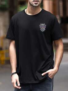 Áo thun nam tay ngắn kiểu Nhật in hình bạch tuộc, thoải mái và thoáng khí, thích hợp mặc mùa hè. - màu đen - Xem 3