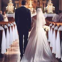 10/5/1組婚禮長凳蝴蝶結婚禮走道裝飾，水晶環睡眠，39、37英吋白色芭蕾舞裙蝴蝶結薄紗婚禮裝飾，新娘、派對 - 彩色 - 查看 8