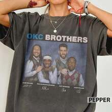 OKC Brothers Basketball  Shirt, Jalen Williams Shai Holmgren - 黑色 - 查看 1