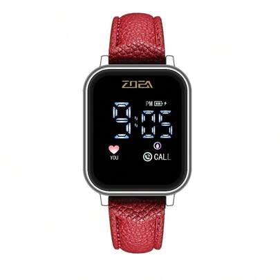  Reloj Inteligente ZOEA Versátil: Correa de Cuero Suave, Pantalla Digital, Resistente al Agua, Ideal para Citas, Deportes y Uso Diario, Larga Autonomía, Diseño Moderno para Hombres y Mujeres