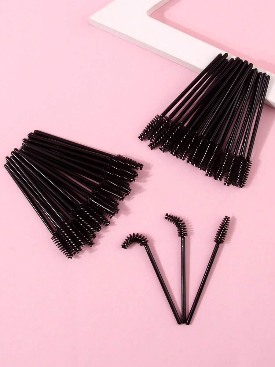 50PCS Reusable Eyelash Brushes & Eyebrow Brushes, Spoolie Mascara Wands, Multifunctional Lash & Brow Grooming Brushes, Professional Eye Makeup Tools For Beginners & Salon Use - Multicolor - View 1