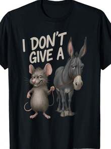 Camiseta Divertida y Sarcástica con Memes de Rata y Caballo - Camiseta Gráfica con Personajes de Caballo y Rata - Camiseta Suave y Transpirable para Hombres y Mujeres - Ropa con Humor para Adultos, Camiseta Casual con Memes - Negro - Ver 1