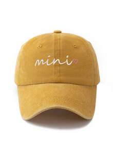 MAKEFGE 1pc Women's Embroidered Fashion "MAMA" Letter Mini Adjustable Size Sun Protection Outdoor Casual Baseball Cap, Suitable For Daily Matching - 1 Piece Of Love - View 9