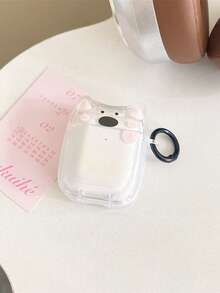 1套可爱粉色猫咪趣味动物表情猫耳耳机保护套，兼容苹果第四代、Pro 2/3蓝牙耳机软包 - 彩色 - 查看 4