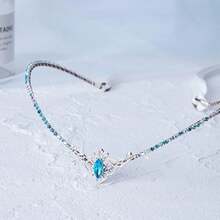 手工黑色水钻精灵头饰仙女水晶皇冠石英精灵头饰女士公主文艺复兴万圣节婚礼舞会嘉年华派对黑色 - 彩色 - 查看 7