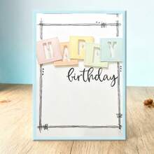 创意快乐卡片模具，DIY剪贴簿相册和压花模板，贺卡制作工具，卡片纸切割工艺品，礼品卡制作模板模切。 - 銀色 - 查看 10