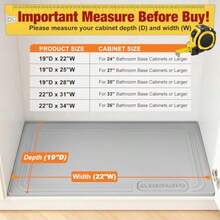 Aisslro - Tapete para Debajo del Fregadero de 22 x 19 Pulgadas Impermeable de Silicona para Cocina Forro de Estante antifugas y Protector de gabinete con Borde Elevado [última intervensión de BPA - Gris claro - Ver 2