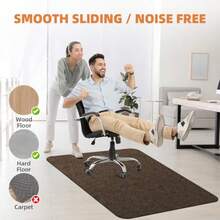 HomeMall - Tapete para silla de oficina antideslizante y protector de piso de madera dura y azulejos marrón 48"x36" - C y f - Ver 2
