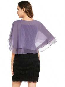 Women's Sheer  Shawls And Wraps For Evening Dresses Soft Wedding Cape Lightweight Bridesmaid Scarves Cover Up - màu đen - Xem 11