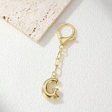 1pc Gold Letter Keychain, Handbag Key Chain Accessory, Bag Charm, Car Pendant, Creative Small Gift For Teachers, Friends, Sisters - Gold - View 19