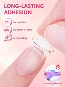 强力美甲胶水+卸甲水套装，适用于亚克力指甲、凝胶指甲、假指甲，沙龙级刷涂式美甲胶水，易于涂抹，持久耐用，DIY - 1 Set - 查看 6