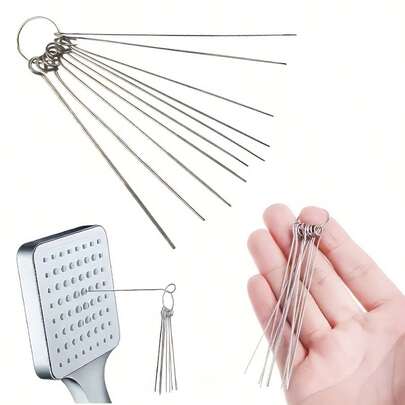 1 Box (10pcs) Shower Head Cleaning Brush, With Various Sizes Of Brush Heads - Reusable, No Power Supply Required, Very Suitable For Cleaning Shower Heads, Small Holes And Bathroom Additions, Very Suitable For Home, Kitchen And Bathroom Use