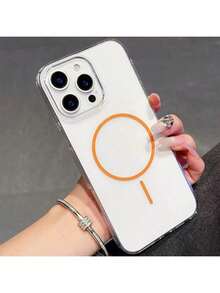 Transparent Magnetic Phone Case Compatible With IPhone 11, 13, 12 Pro Max, 14, 15, 16 Pro Max, 16e - White - View 3