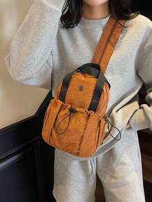 Convertible Women's Shoulder Bag & Chest Bag - Adjustable Strap, Multiple Zipper Pockets, Durable Fabric, Suitable For Travel And Daily Use, 2-In-1 Travel Backpack, Casual Style - Multicolor - View 6
