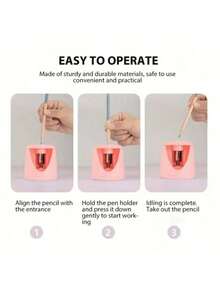 1个多色自动电动旋转削笔器，适合学生、男孩、女孩、青少年、成人及办公人士使用。内含1张随机贴纸和1个替换刀头。可作为学习用品、节日礼物、学习奖励、返校礼物或情人节礼物（部分细节随机）。 - 彩色 - 查看 2