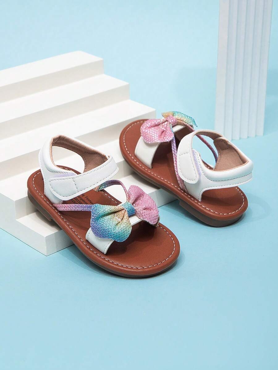 可爱婴儿凉鞋，配有珍珠链和魔术贴踝带 - 彩色 - 查看 1