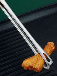 1个不锈钢食物夹，长柄防滑烧烤夹，牛排夹，厨房烹饪配件 - 彩色 - 查看 3