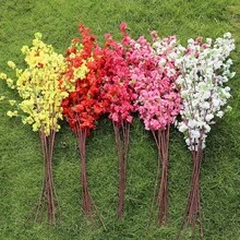 1支仿真樱花，仿真花茎，适用于高花瓶，仿真桃花，仿真梅花，家居室内客厅婚礼装饰，春季家居装饰花卉，美观的房间装饰 - 彩色 - 查看 9