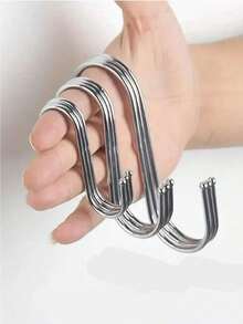 10个不锈钢挂钩，便携式无孔挂钩，S型双钩，适用于厨房、卧室、浴室、办公室、书桌等家居收纳场所的橱柜门。返校季、节日装饰 - 彩色 - 查看 3