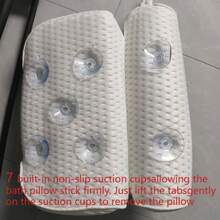 Upgraded 4D Bath Pillow 7 Suction Cup Thickened Bathtub Pillow, Non-Slip Machine Washable Bath Pillow Comfortable Neck Protection/Bathroom Spare Parts/Toiletries/Ergonomic Design - White - View 6