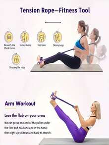 Bandas de resistencia para entrenamiento en casa - Cuerda elástica de tracción, adecuada para ejercicio en casa, amantes del yoga, mejora de la flexibilidad, mantenimiento de la figura perfecta, bandas de resistencia - Multicolor - Ver 7