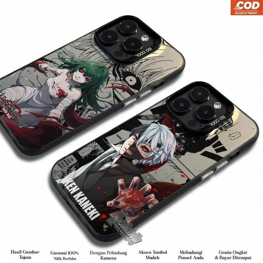 Caso Para Sam Encendido Vi Inf IP Real XM Premium Mate Difícil Carcasa - Caso IMD - Caso Holograma MOTIVO KANEKI - KEN KANEKI, Fundas para teléfonos con diseños geniales y únicos/ personajes de moda/ elementos de anime, adecuadas para teléfonos Apple, , iPhone11ProMax, 12ProMax, 13ProMax, 14ProMax, 15ProMax, 16ProMax, 17ProMax, iPhoneAir.  Galaxia S20Ultra S21Ultra S22Ultra S26Ultra A34 A54 Para ver más modelos, haga clic en detalles. - Blanco y Negro - Ver 1