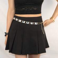 水晶腰链，金属点缀优雅连衣裙，玻璃泪滴亮片装饰腰带，女士 - 彩色 - 查看 1