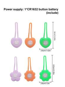 1pc/3pcs Flower/Heart Shaped Pet LED Luminous Pendant, Night Safety Anti-Lost Collar Charm, Suitable For Cats And Dogs - Multicolor - View 10