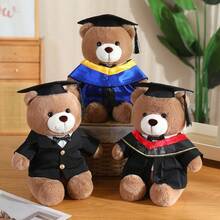 可爱30厘米毕业礼物泰迪熊毛绒娃娃，身穿学位服，柔软填充娃娃，大学毕业生纪念品，送给大学生、同学的毕业季礼物 - 30公分 - 查看 4