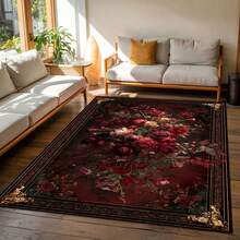 Gothic Floral Mandala Dark Area Rug, Boho Gothic Living Room Area Decor, 32*20inch /84*60inch,Perfect Choice For Gift ,Stylish And High-Quality Rugs, Perfect For  Decorations And GiftsHome Decor, The Best Choice For Gothic-Style Birthday Gifts - 彩色 - 查看 2