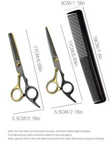 3pcs Professional Hair Clipper And Trimmer Set - Stainless Steel Black Gold Hair Clipper Set With Styling Comb, Ergonomic Design Salon-Grade Home Haircutting Tool, Perfect Gift For Stylists, Hair Enthusiasts, Travelers, Hairdressing Products, Hairdressing Tools, Hairdressing Supplies, Barbers, Hairdressing Accessories, Barbershops, Hairdressing Equipment - Multicolor - View 3