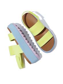 New Platform Water Sandals For Women Chunky Wedge Lug Sole Open Toe Shoes Summer Walking Beach Vacation Waterproof Sandals - Xanh lá cây Xanh lam - Xem 3