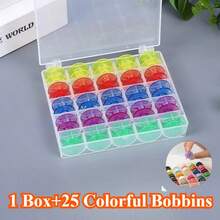 Plastic Sewing Machine Bobbin Set With Storage Box - Essential For Sewing Projects, Suitable For Sewing Supplies, Craft Room, Travel And Art Creation - Compatible With Bobbins And Spools, Sewing Storage | Sewing Accessories | Sewing Essentials | Sewing Machine Parts | Practical Design | Durable Structure | Bobbin Case | Sewing Notions & Supplies | Sewing Tools & Accessories | Bobbin Storage | Spool Organizer - The Bobbin Set Comes With a Storage Box. - View 8