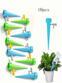 10/20 piezas Dispositivo de riego automático de flores, Temporizador de riego por goteo, Herramienta de riego de plantas en macetas para el hogar, Sistema de riego por goteo automático para invernadero y jardín, Goteros de riego automático verdes - regadera - Ver 12