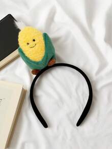 1件装蔬菜水果毛绒吸睛包包头箍小众设计头饰支持卡通宽边定制 - 彩色 - 查看 1