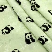 Velvet Cute Patten-PAnda ,Flower & Leaves Sheared Carved Chiffon Fabric | 59.05x19.68 Inch ,Panda Pattern | DIY Bows, Party Capes & Photo Backdrops Perfect For Quilting,Home Textile Sewing,DIY Wallet ,Pouches,Bag Making,Pillow,Quilts And DIY - Default - View 6