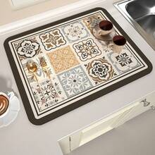 1个咖啡垫，适用于厨房台面、咖啡吧、餐具沥水垫，兼容咖啡机、咖啡壶、意式咖啡机 - 黑色 - 查看 12