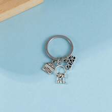 1pc Cross Keychain Pendant With "All Things Are Possible" Slogan And Mini House "I Love My Home" Keychain, Unique Personalized - Multicolor - View 11