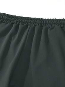 男士薄款字母印花连帽卫衣和抽绳腰裤套装，时尚休闲装，带口袋，适合送给丈夫或男朋友的礼物，春秋季 - 深灰色 - 查看 9