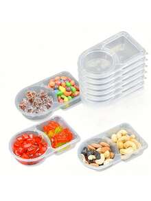 20个装便携式双格调味品容器 - 可重复使用的塑料酱料托盘，多用途蘸酱杯带盖，沙拉酱外带容器，双格香料罐，双格零食容器，适用于盛放蘸酱、零食，旅行，返校季，万圣节，感恩节，圣诞节，母亲节，7月4日，派对，生日，聚会 - 多色Pro - 查看 13