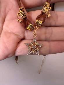 New Vintage American Style Layered Necklace, Maillard Collarbone Chain, Popular Sweet & Hot Girl Sweater Chain Accessory - Five-star Diamond - View 6