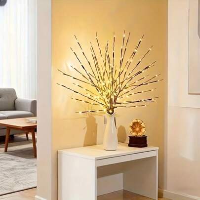 1个/3个16颗LED仿真树枝灯，室内装饰道具，树枝造型氛围灯，适用于婚礼、生日和圣诞节等场合，树枝造型灯串（不含电池）