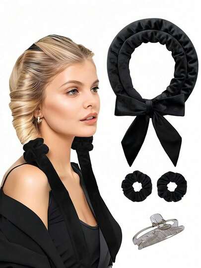 4pcs No-Heat Butterfly Curling Rods Set - Velvet No-Heat Curling, Curling Rod Heads, No Need To Heat For Sleeping Curl