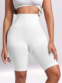 Suprenx Women's Slimming Shaping Shorts, Tummy Control, Butt Lifting, Semi-Sheer - White - View 6