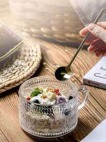 2pcs Vintage Coffee/Tea Cups, Sunflower Embossed Glass Mugs With Handles, Suitable For Cappuccino, Latte, Cereal, Yogurt, Hot/Cold Beverages, Milk (With Spoons) - Multicolor - View 8