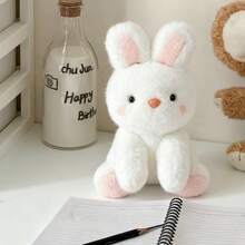 1个逼真毛绒兔子玩偶，柔软可爱，儿童生日礼物 - 彩色 - 查看 9