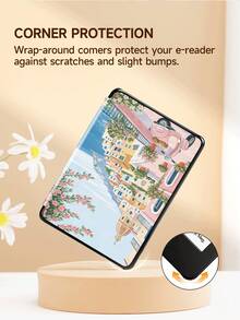1pc Coastal Scenery Pattern Tablet Protective Case, Compatible With 10.2" 2021/2020 10th/9th/8th Gen, (A16) 11" 11th Gen 2025, Galaxy Tab A8 10.5" 2022, Tablet Cover With Pencil Slot, Auto Sleep/Wake - Multicolor - View 11