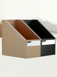 1pc Student Desktop Book Storage Box, Foldable Book/Document Organizer Tray - Multicolor - View 3