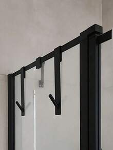 1 pieza Barra de toalla en forma de S de acero inoxidable, adecuada para puerta de vidrio, gancho para bata de baño, decoración del hogar y baño, organizador de baño, decoración de otoño, de vuelta a la escuela - Multicolor - Ver 4